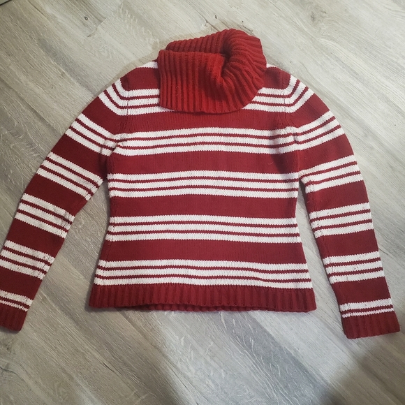Loft wool red and white striped sweater - Picture 3 of 4